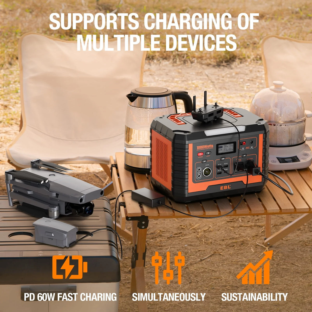 1000W Portable Solar Power Station B9065