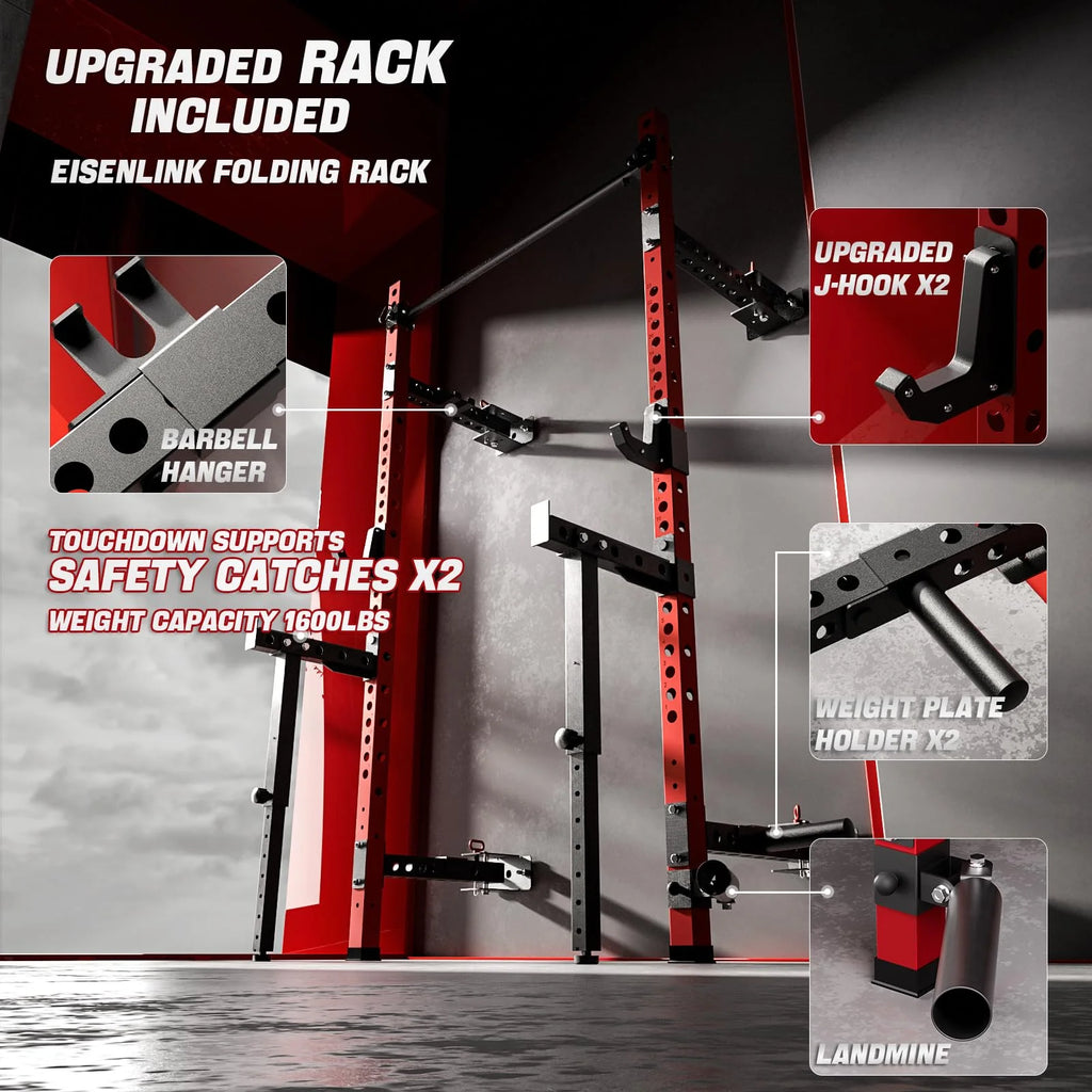 Foldable 1000LBS Capacity Wall Mounted Squat Rack I61655