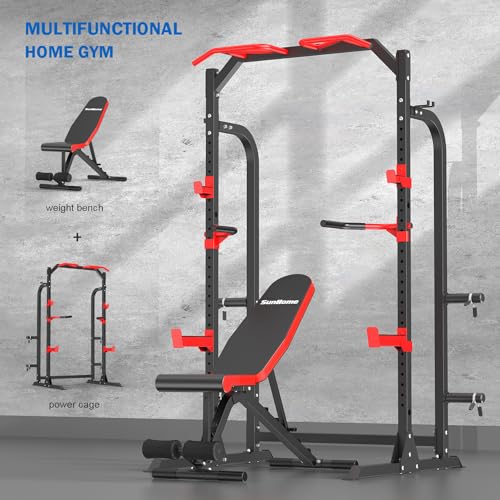 Power Cage Squat Rack with Bench N16393