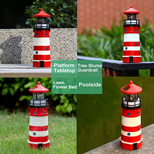 Solar Powered Lighthouse Decor with Rotating Beacon C884836