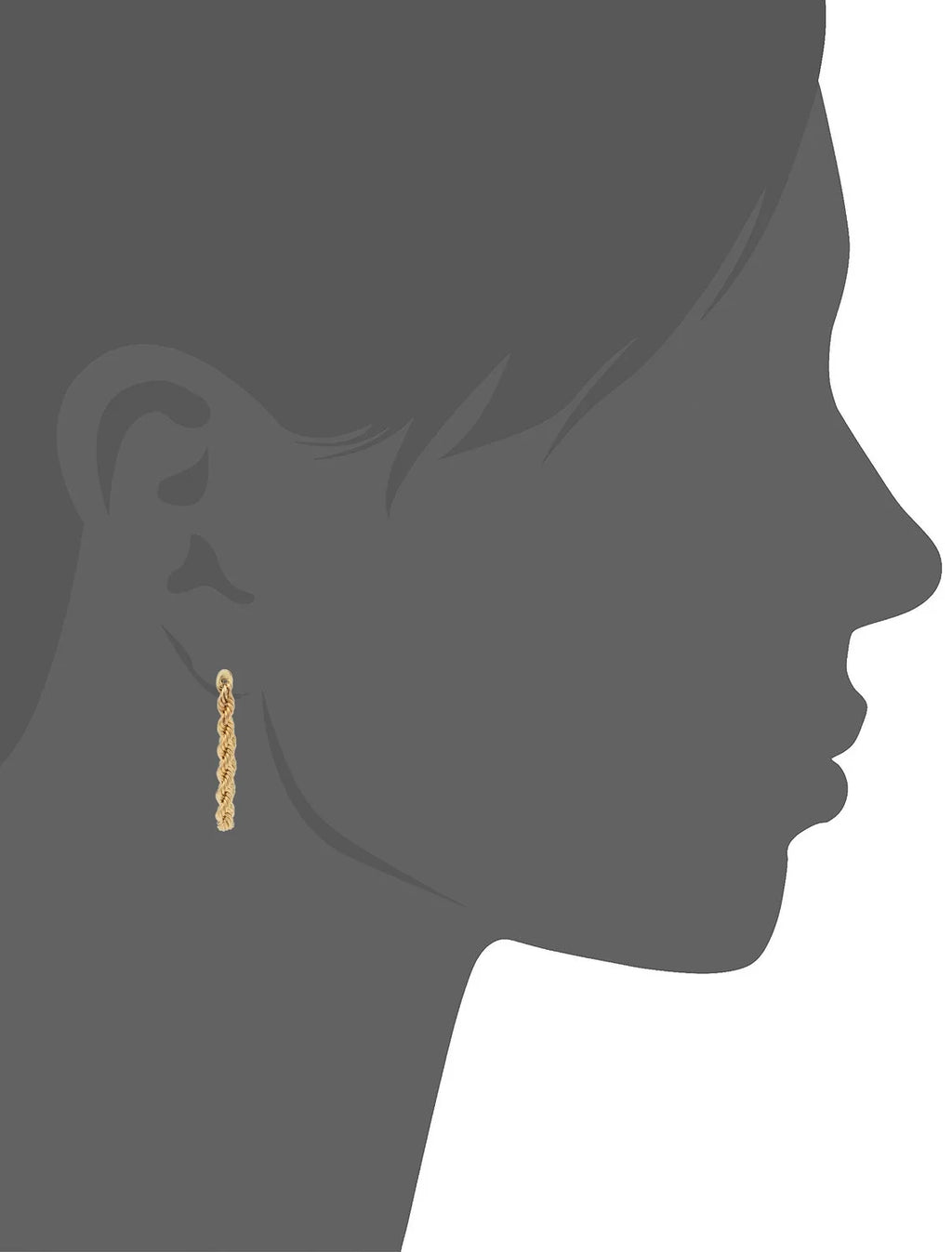 10k Yellow Gold Rope Chain Earrings H532978