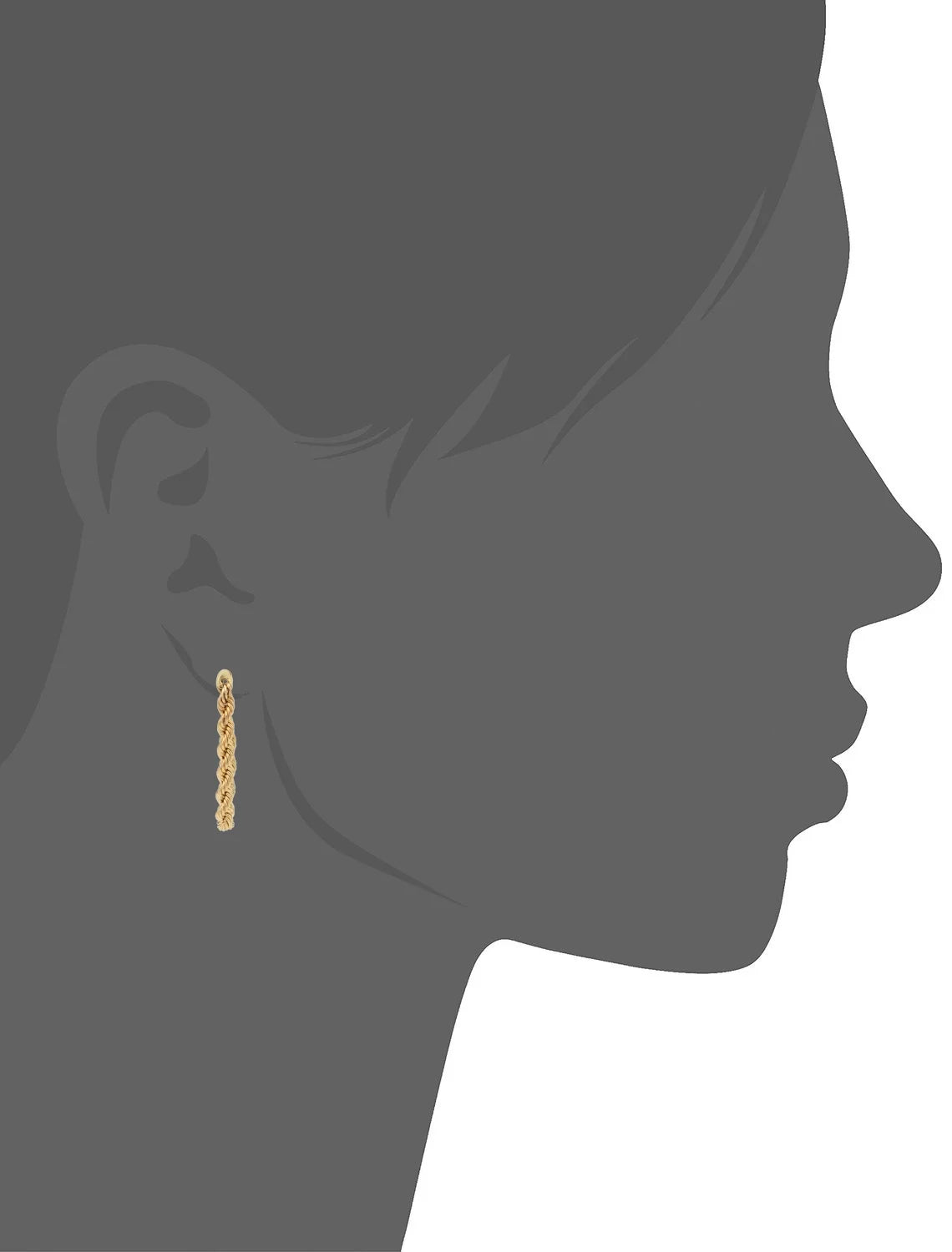 10k Yellow Gold Rope Chain Earrings H532978