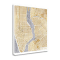 Gilded New York Map Giclee Print on Wrap Canvas C507
