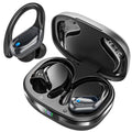 Black Wireless Earbuds with LED Display, IPX7 Waterproof A71327