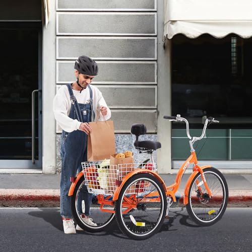 24 Inch Aluminum Alloy Three-Wheeled Tricycle (Orange) W787