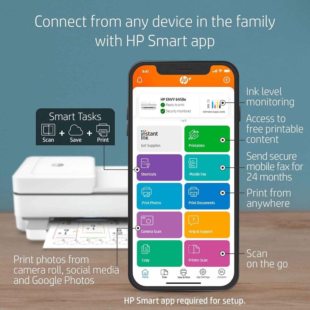 White Wireless Color Inkjet All-in-One Printer T57085