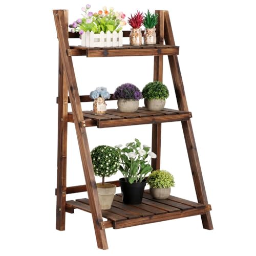 3-Tier Wooden Folding Plant Stand W802675