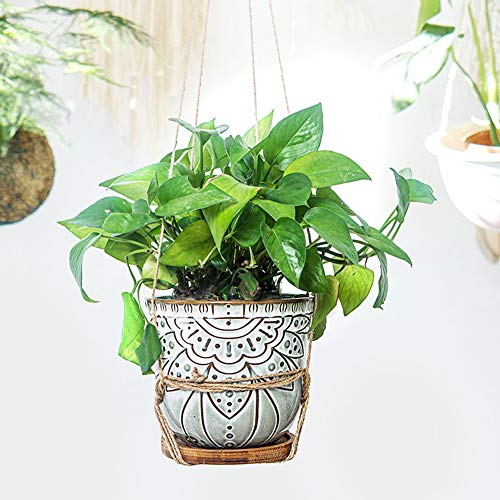 Brown Retro Large Ceramic Planter Set of 2 H1169