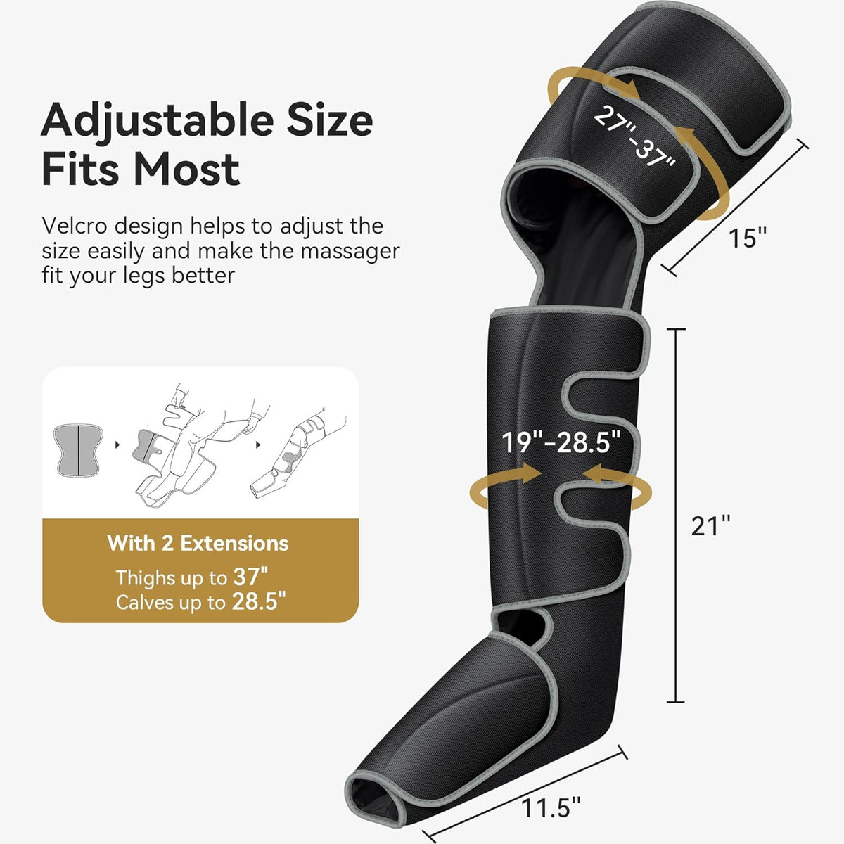 Full Leg Massager with Heat, Air Compression Massager for Foot Calf & Thigh D337771