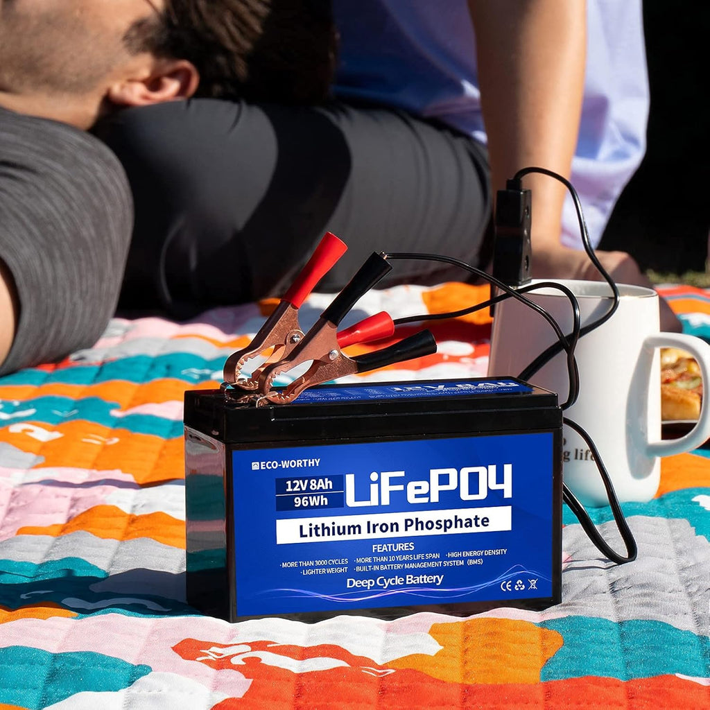 12V 8Ah Rechargeable LiFePO4 Battery with BMS Protection V554