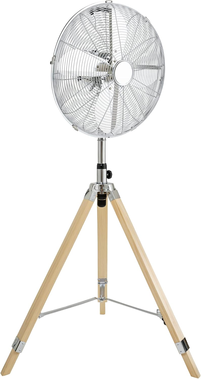 16 Inch Retro Tripod Fan, 3 Speeds, Adjustable Height G79018