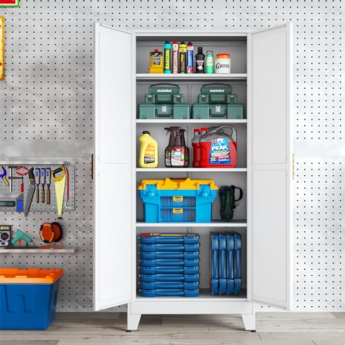 75.2”H Metal Pantry Storage Cabinet with Adjustable Shelves S74950