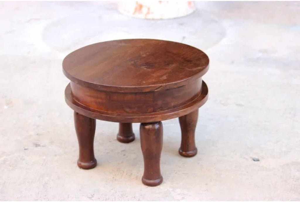 Solid Mango Wood Round Brown Coffee Table M83205
