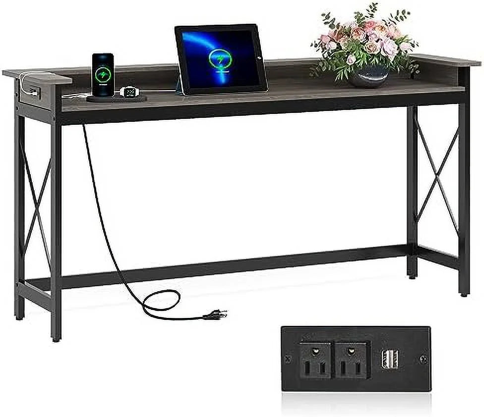 70.9 inch Extra Long Console Table with Outlets and USB Ports J4498