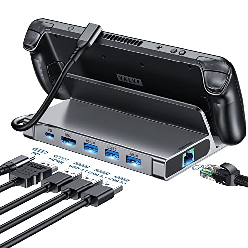 5-in-1 Steam Deck Dock Stand with HDMI 2.0 4K@60Hz, 3 USB-A and USB-C PD Port M784