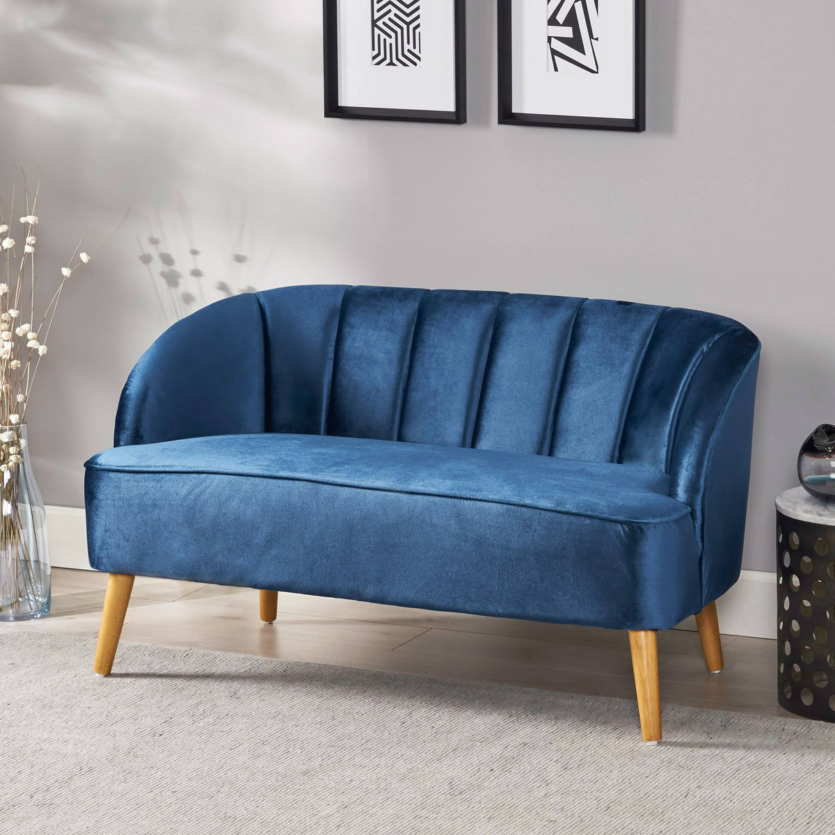 Modern Velvet Settee D18894