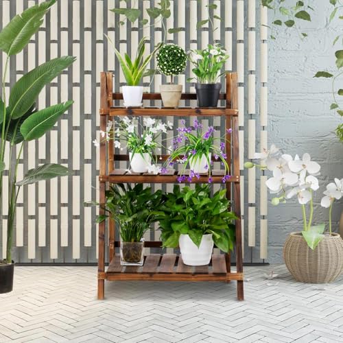 3-Tier Wooden Folding Plant Stand W802675