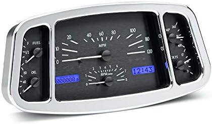 Analog Dash Gauges System Black Alloy Blue M404804