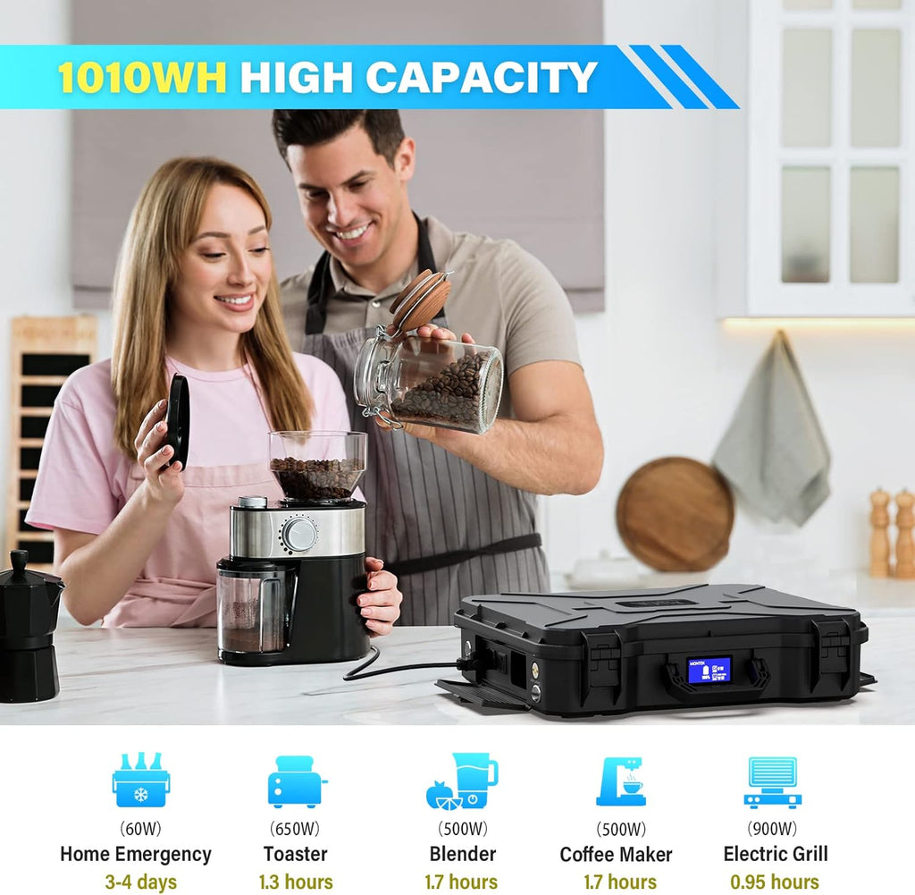 Portable Power Station 1000W 1010Wh with 80W Solar Panel K21118