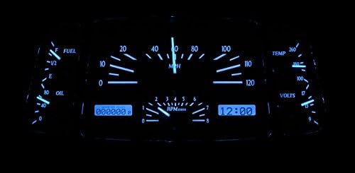 Analog Dash Gauges System Black Alloy Blue M404804