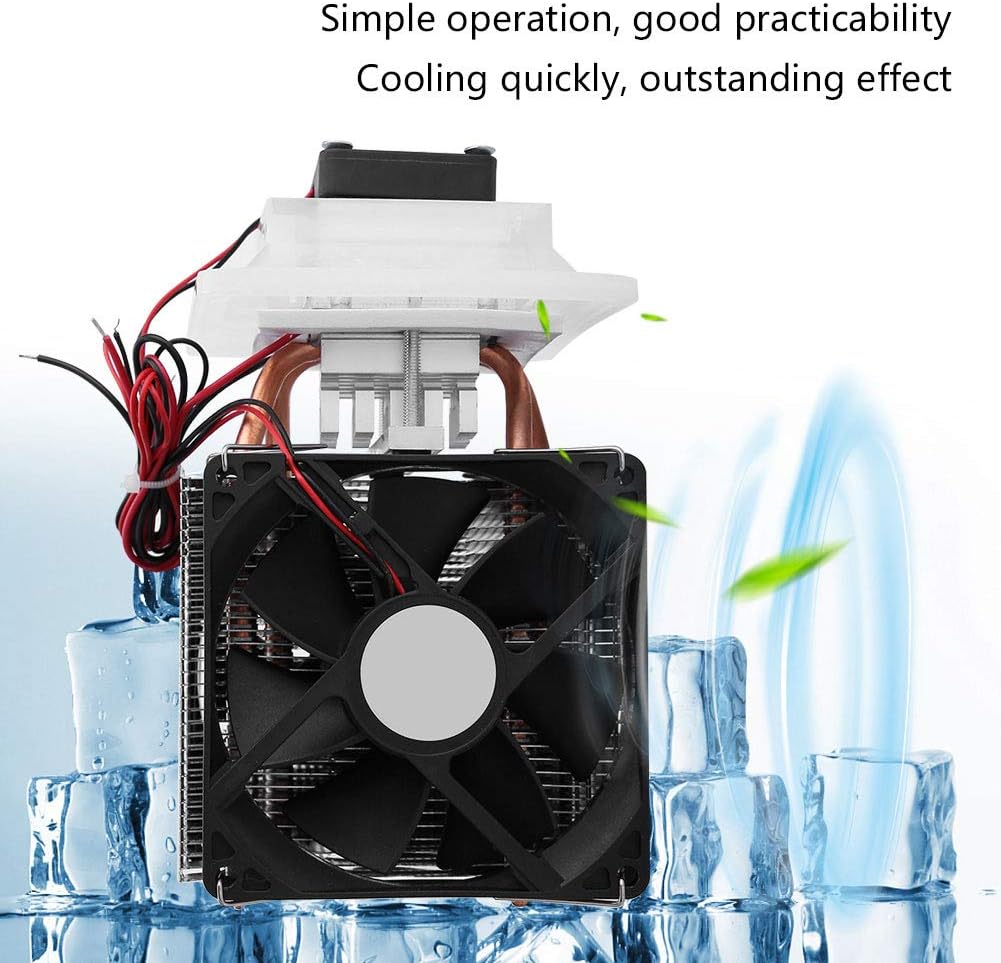 12V Semiconductor Refrigeration Thermoelectric Peltier Air Cooling Dehumidification System Cooler Fan Kit 175x100x98 mm T2864