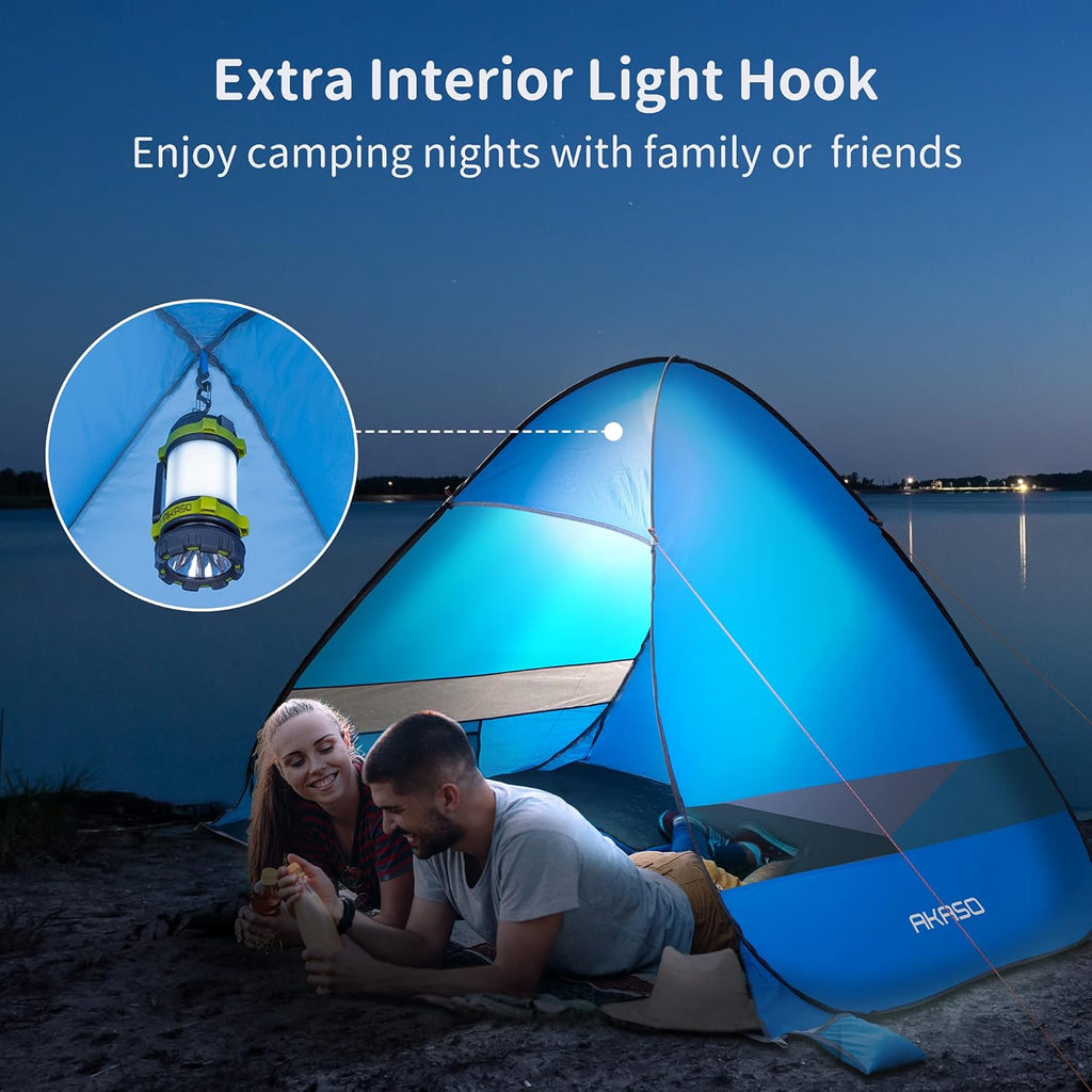 Beach Tent, Anti UV Pop Up Camping Tent with Carry Bag for 4 Person Y893184
