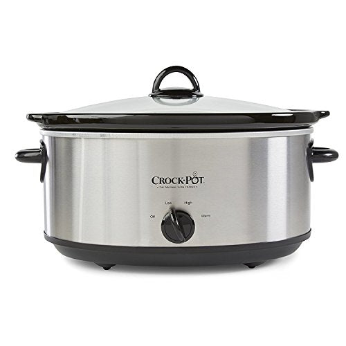 7 Quart Oval Manual Slow Cooker, Stainless Steel P887375