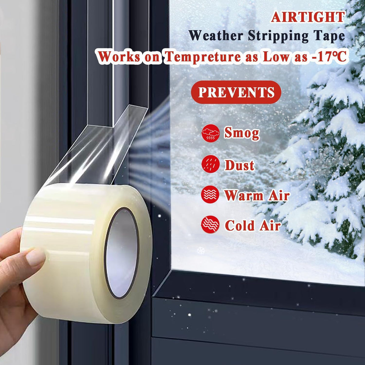 Transparent 2-Inch x 65.6FT Window Weather Stripping Tape P867435