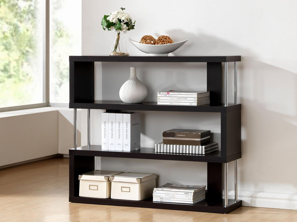 6-Shelf Dark Brown Bookcase S562