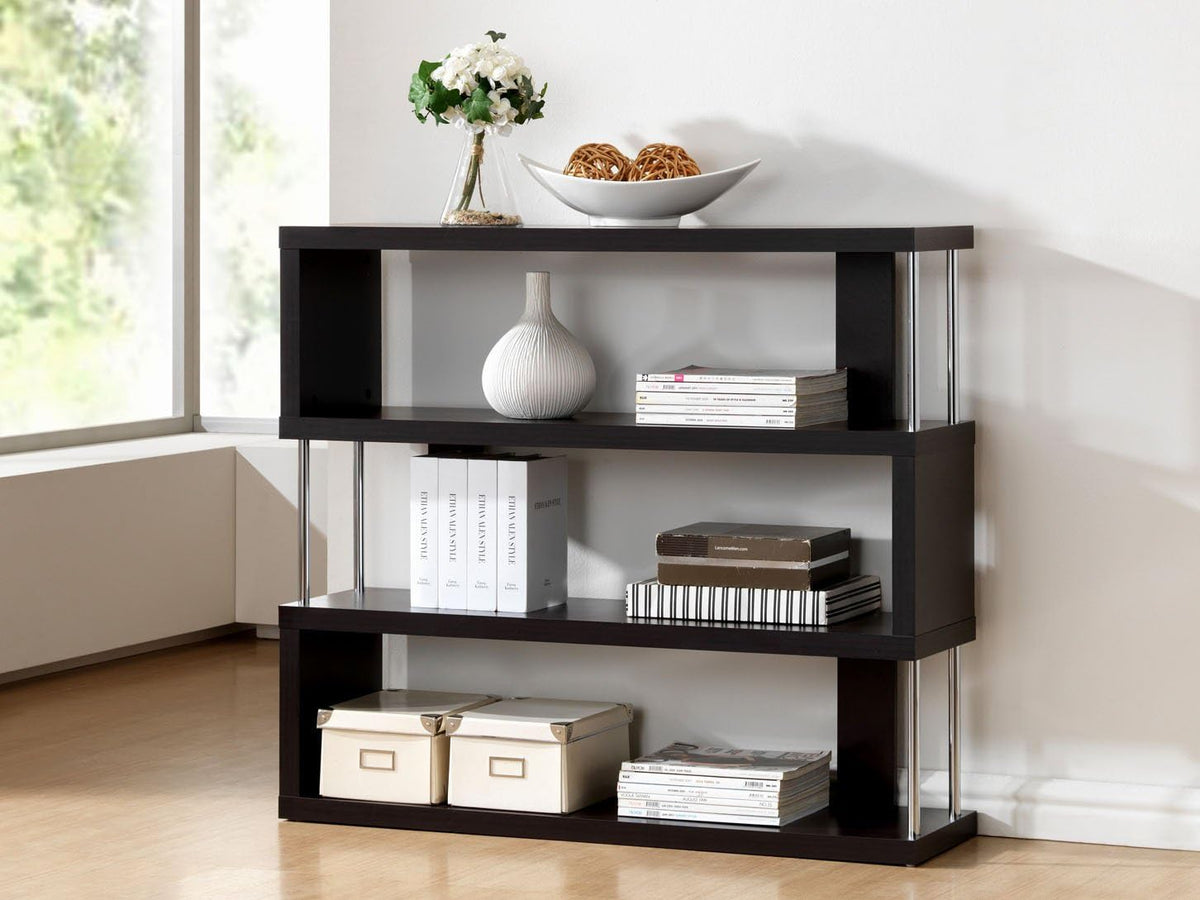 6-Shelf Dark Brown Bookcase S562