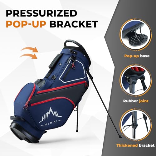 14 Way Dividers Golf Stand Bag Lightweight with Multiple Pockets, Dual Strap and Rain Cover Hood B9351