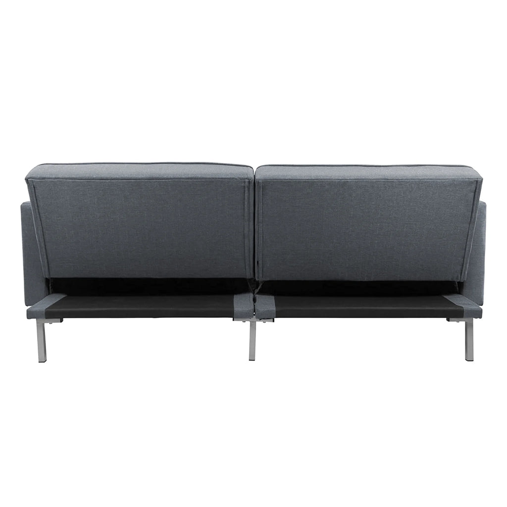 75" W Sectional Sofa Convertible Folding Futon Sofa Bed 3 Seat Couch with Linen Fabric P558