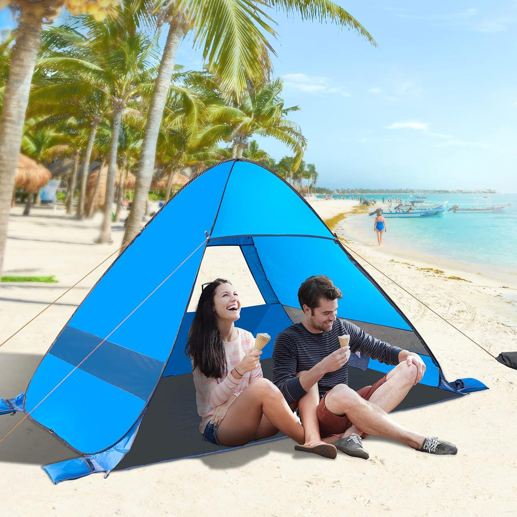 Beach Tent, Anti UV Pop Up Camping Tent with Carry Bag for 4 Person Y893184