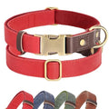 Brown Leather Dog Collar with Quick Release Metal Buckle N646