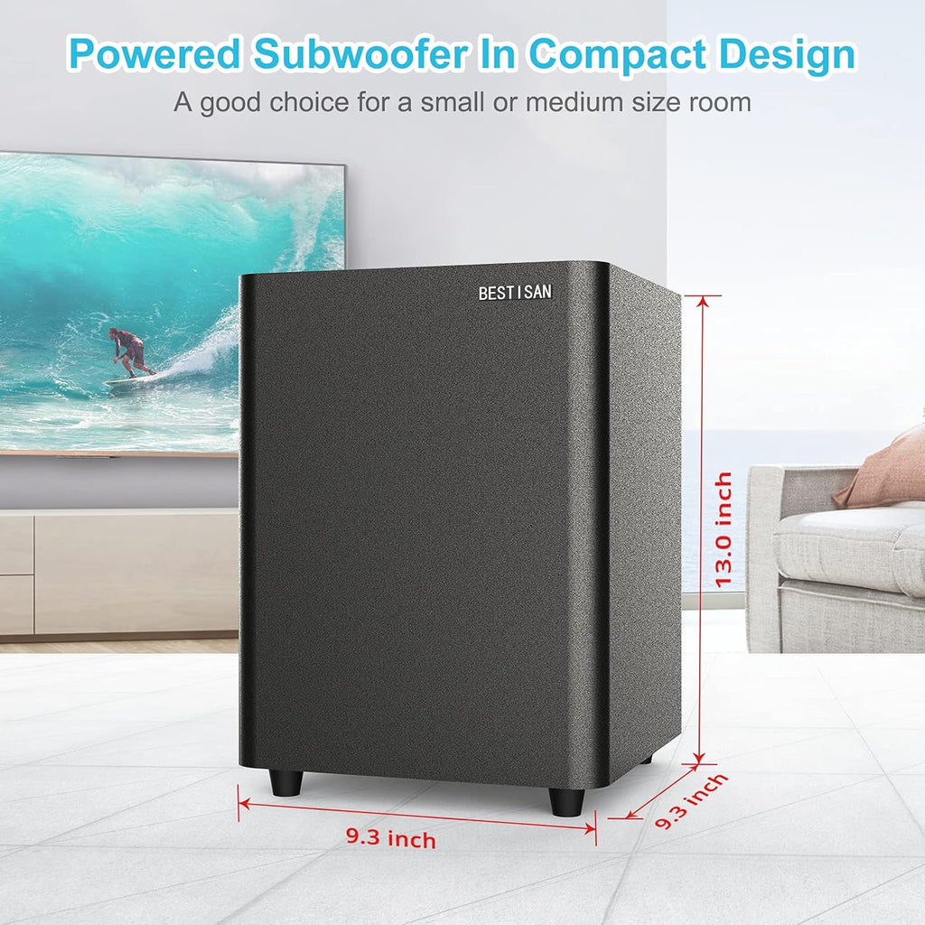 Powered Subwoofer, Compact Size, Black F288