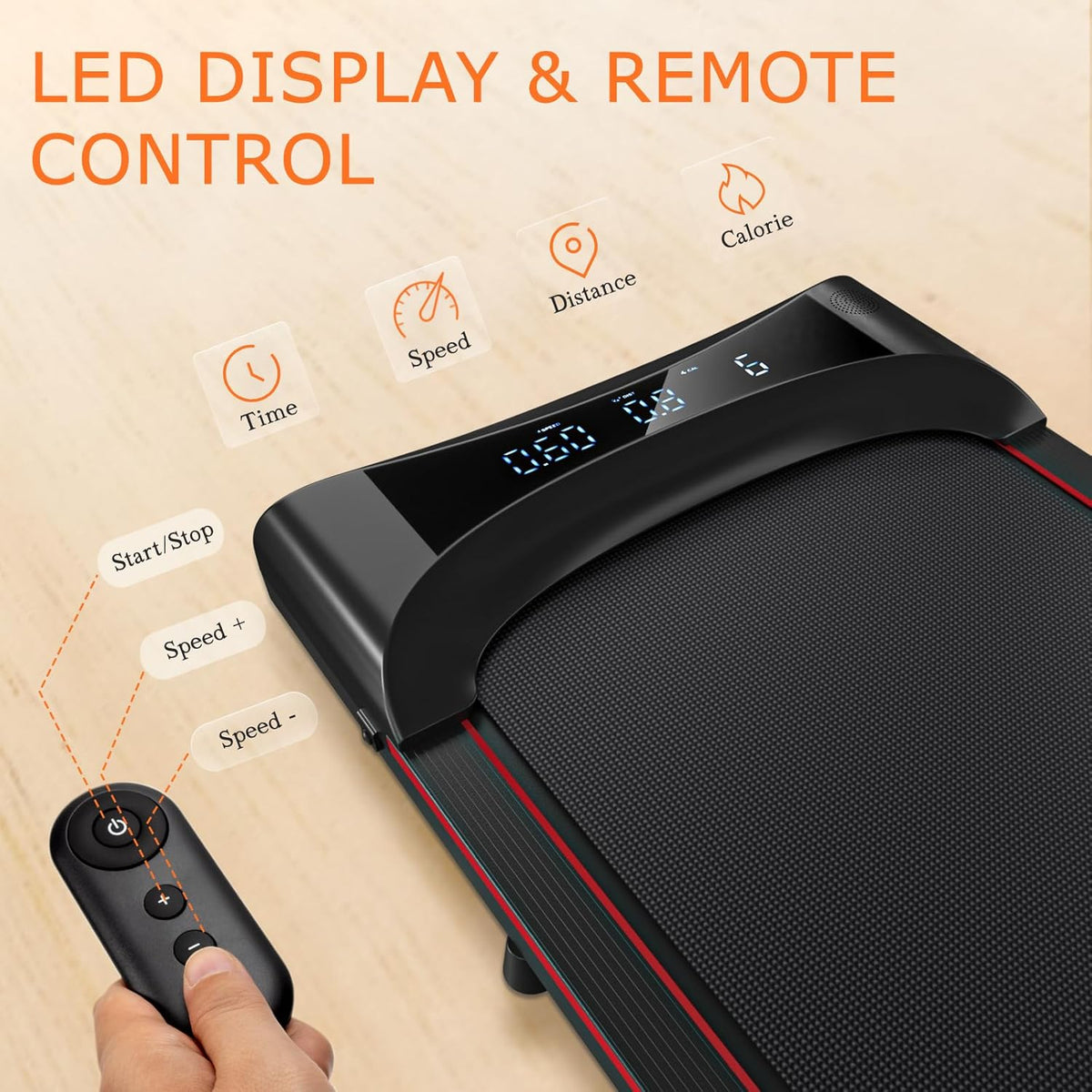 Walking Pad Under Desk Treadmill 2.5HP Folding Treadmill with Remote LCD Display I6963