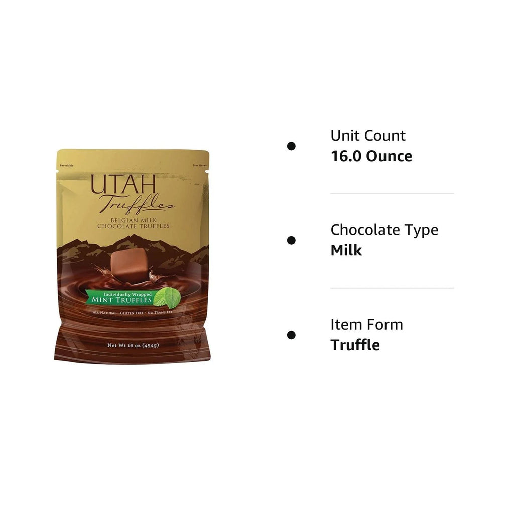 Belgian Milk Mint Chocolate Truffles 16 Oz Bag J770703