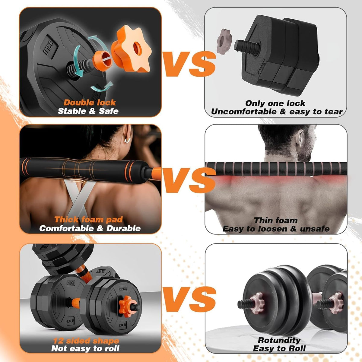44LB 4 in 1 Adjustable Weight Dumbbell Set K4717