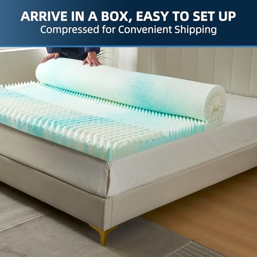 Queen 3 inch Gel Cooling Memory Foam Mattress Topper B1438