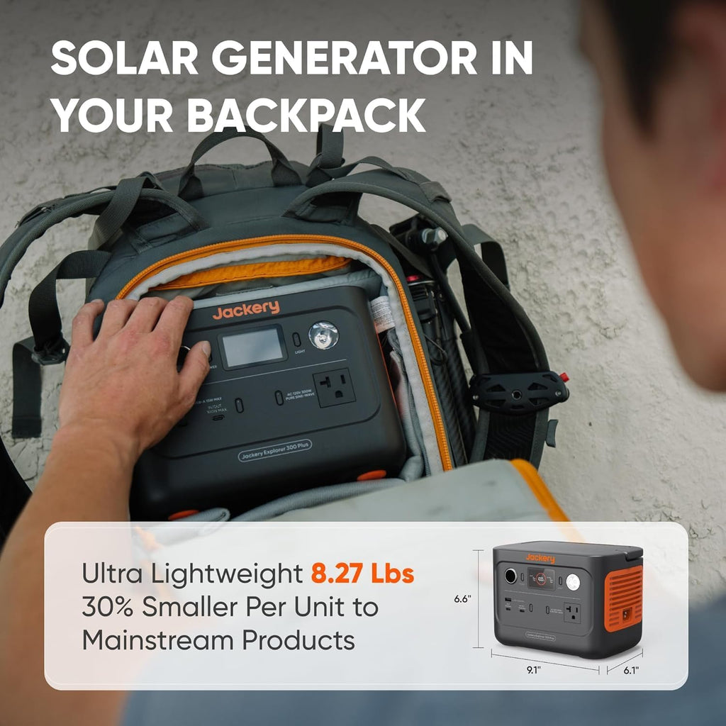 Portable Power Station with 40W Solar Panel, 288Wh LiFePO4 Battery, 300W AC Outlet S55001