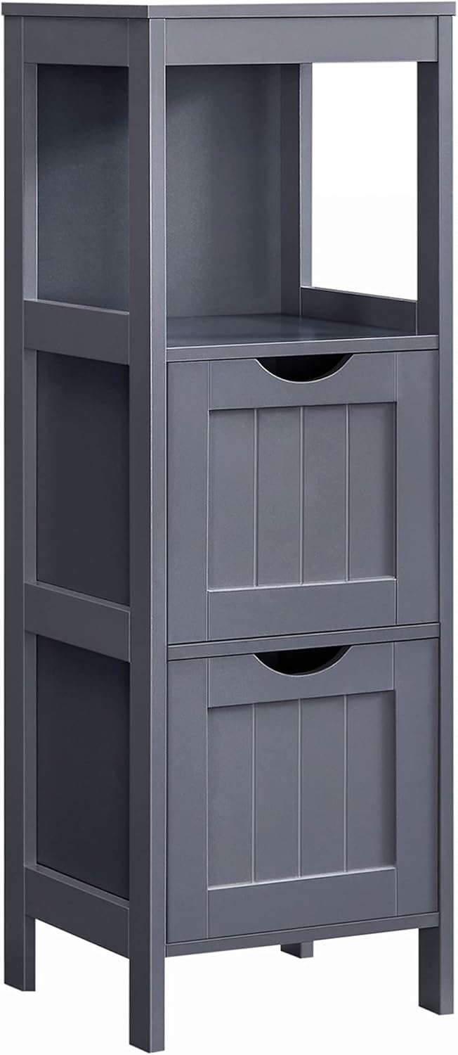 White Bathroom Storage Cabinet with 2 Drawers L913548