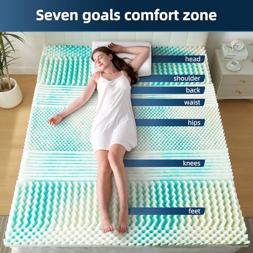 Queen 3 inch Gel Cooling Memory Foam Mattress Topper B1438