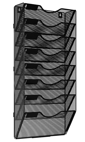 Black 12 Pockets Hanging Wall File Organizer L994546