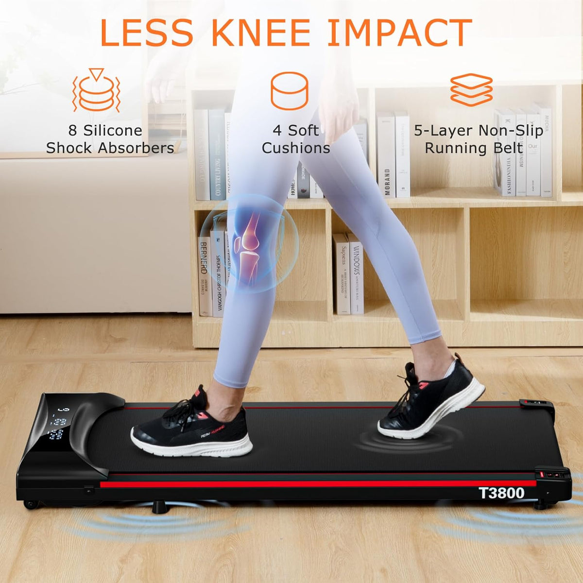 Walking Pad Under Desk Treadmill 2.5HP Folding Treadmill with Remote LCD Display I6963
