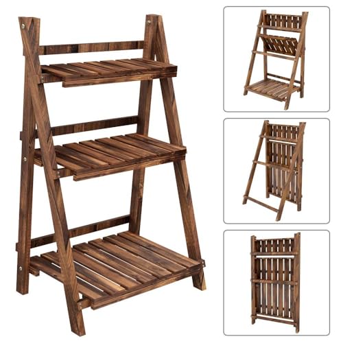 3-Tier Wooden Folding Plant Stand W802675
