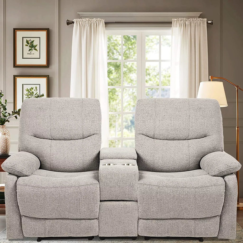 Fabric Double Reclining Loveseat with Console F168567