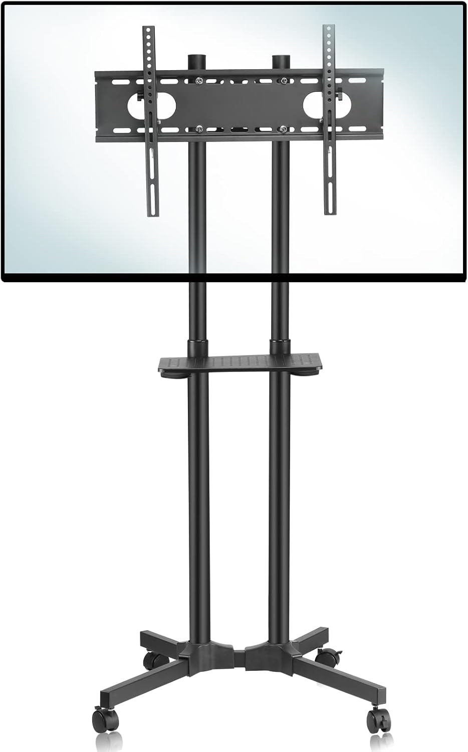 Mobile TV Cart Rolling TV Stand with Wheels and Shelf for 32-70 inch Flat Screen O1583