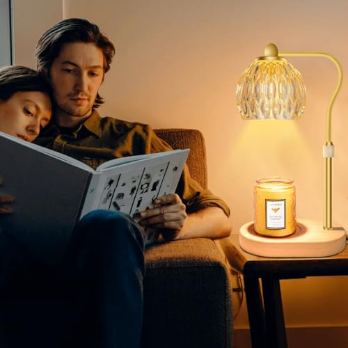 Candle Warmer Lamp with 3 Bulbs, Dimmable Adjustable Hight Gold H40017