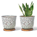 Brown Retro Large Ceramic Planter Set of 2 H1169