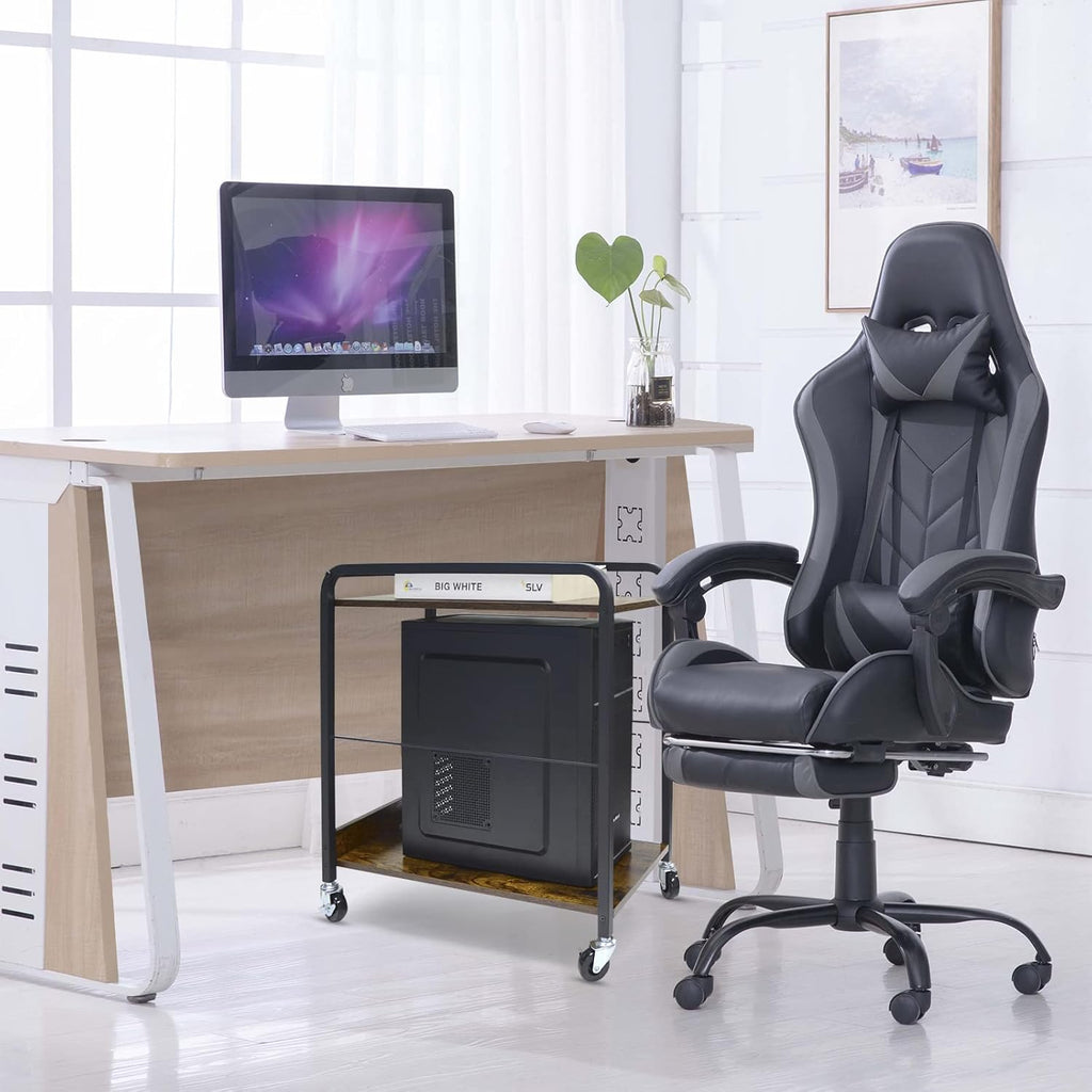 2-Tier CPU Rolling Stand with 4 Caster Wheels S67901